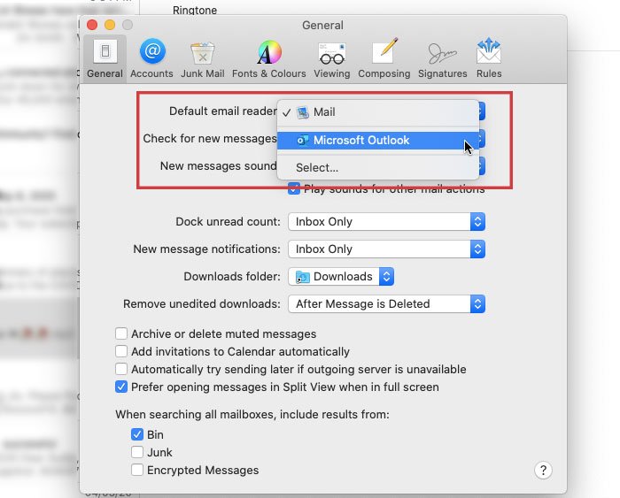 outlook mac search for email from 2017